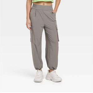 JoyLab Women's Cinch Hem High Rise Brown Cargo Pants Size Large